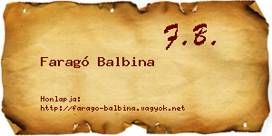 Faragó Balbina névjegykártya